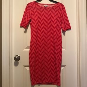 Lularoe Julia Dress (red print) size Small